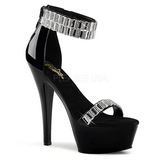 High Heels Glitzersteine 15 cm KISS-269RS Chrome Plateau