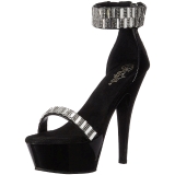 High Heels Glitzersteine 15 cm KISS-269RS Chrome Plateau