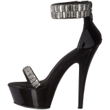 High Heels Glitzersteine 15 cm KISS-269RS Chrome Plateau