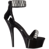 High Heels Glitzersteine 15 cm KISS-269RS Chrome Plateau