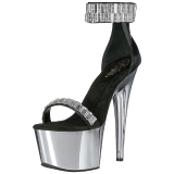 High Heels Glitzersteine 18 cm ADORE-769RS Chrome Plateau