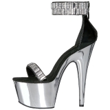 High Heels Glitzersteine 18 cm ADORE-769RS Chrome Plateau