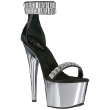 High Heels Glitzersteine 18 cm ADORE-769RS Chrome Plateau