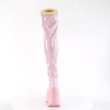 Hologram 13 cm DYNAMITE-300 Wedge Platform Thigh High Boots Rose