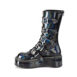 Hologram 5 cm EMILY-330 womens buckle boots with platform
