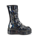 Hologram 5 cm EMILY-330 womens buckle boots with platform