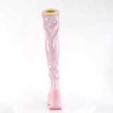 Hologramm 13 cm DYNAMITE-300 Overknee stiefel mit wedge plateau rosa