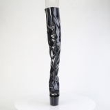 Hologramm 18 cm ADORE-3019HWR schwarze overknee stiefel mit schnürung