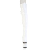 Hologramm 18 cm ADORE-3019HWR weisse overknee stiefel mit schnürung