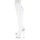 Hologramm 18 cm ADORE-3019HWR weisse overknee stiefel mit schnürung