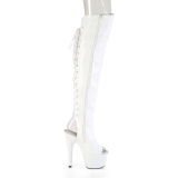 Hologramm 18 cm ADORE-3019HWR weisse overknee stiefel mit schnürung