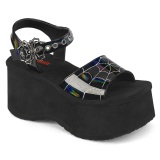 Hologramm 6,5 cm DemoniaCult FUNN-10 emo lolita plateau wedge sandaletten