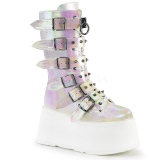 Hologramm 9 cm DAMNED-225 plateau damenstiefel mit schnalle