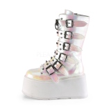 Hologramm 9 cm DAMNED-225 plateau damenstiefel mit schnalle