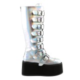 Hologramm 9 cm DAMNED-318 plateau damenstiefel mit schnalle