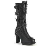 Kunstleder 10 cm CRYPTO-67 DemoniaCult damenstiefel mit schnalle