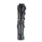 Kunstleder 10 cm CRYPTO-67 DemoniaCult damenstiefel mit schnalle