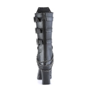 Kunstleder 10 cm CRYPTO-67 DemoniaCult damenstiefel mit schnalle