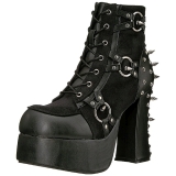 Kunstleder 11,5 cm DemoniaCult CHARADE-100 gothic stiefeletten mit nieten