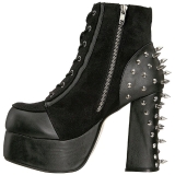 Kunstleder 11,5 cm DemoniaCult CHARADE-100 gothic stiefeletten mit nieten