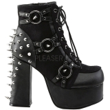 Kunstleder 11,5 cm DemoniaCult CHARADE-100 gothic stiefeletten mit nieten