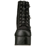 Kunstleder 11,5 cm DemoniaCult CHARADE-100 gothic stiefeletten mit nieten