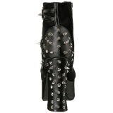 Kunstleder 11,5 cm DemoniaCult CHARADE-100 gothic stiefeletten mit nieten