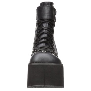 Kunstleder 11,5 cm KERA-21 lolita stiefeletten mit wedge plateau