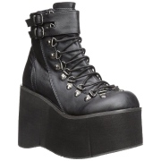 Kunstleder 11,5 cm KERA-21 lolita stiefeletten mit wedge plateau