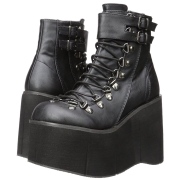 Kunstleder 11,5 cm KERA-21 lolita stiefeletten mit wedge plateau