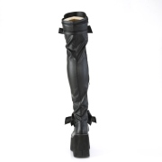 Kunstleder 11,5 cm KERA-303 overknee stiefel mit plateausohle