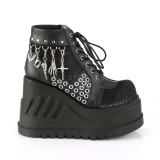 Kunstleder 12 cm STOMP-18 lolita wedge stiefeletten plateau