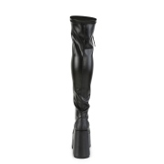 Kunstleder 13 cm CAMEL-300 overknee stiefel mit schnrung