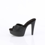 Kunstleder 13 cm MARTINI-501 Schwarze high heels mules