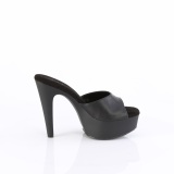 Kunstleder 13 cm MARTINI-501 Schwarze high heels mules