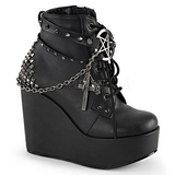 Kunstleder 13 cm POISON-101 lolita stiefeletten gothic wedge plateau