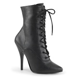 Kunstleder 13 cm SEDUCE-1020 Schwarze high heels stiefeletten