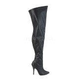 Kunstleder 13 cm SEDUCE-3000WC breite waden overknee stiefel mit stretch weitschaft