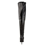 Kunstleder 13 cm SEDUCE-3024 Schwarze overknee stiefel für männer