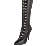 Kunstleder 13 cm SEDUCE-3024 Schwarze overknee stiefel für männer