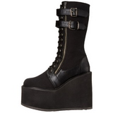 Kunstleder 14 cm SWING-221 lolita stiefel gothic plateau stiefel