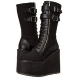 Kunstleder 14 cm SWING-221 lolita stiefel gothic plateau stiefel
