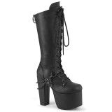 Kunstleder 14 cm TORMENT-170 damen gothic plateaustiefel