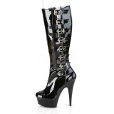 Kunstleder 15 cm DELIGHT-2047 pleaser damenstiefel mit plateau