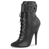 Kunstleder 15 cm DOMINA-1023 Schwarze high heels stiefeletten