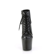 Kunstleder 18 cm HEX-1005 totenkopf high heels stiefeletten