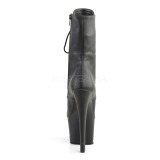 Kunstleder 18 cm SKY-1020 Schwarze high heels stiefeletten mit schnürsenkel