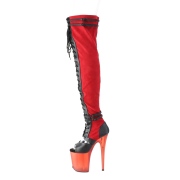 Kunstleder 20 cm FLAMINGO-3027-1 overknee stiefel mit schnürung