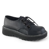 Kunstleder 3 cm LILITH-99 Schwarze punk schuhe mit schnürung