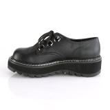 Kunstleder 3 cm LILITH-99 Schwarze punk schuhe mit schnürung